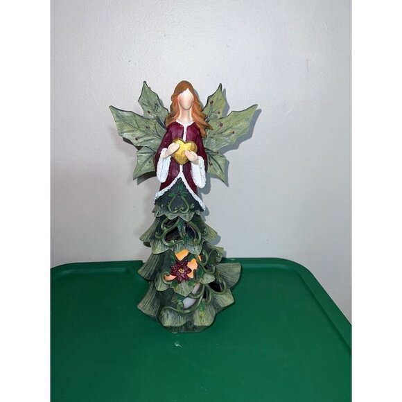 Home Reflections Ceramic HOLIDAY ANGEL Luminary with Flameless Candle 13" - Picture 5 of 10